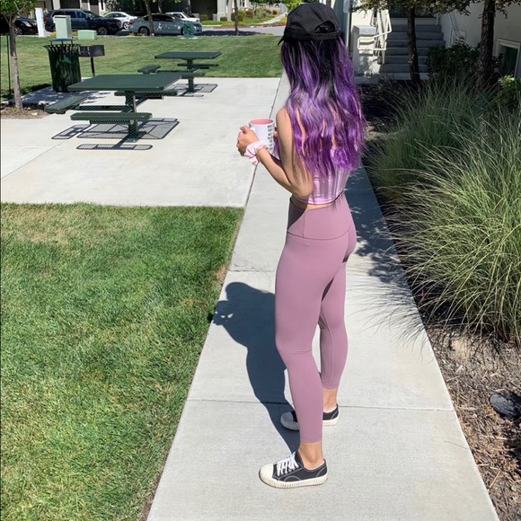 LAST ☝️ PAIR!! 1x Mauve Pink Smooth pocket leggings - Picture 1 of 3